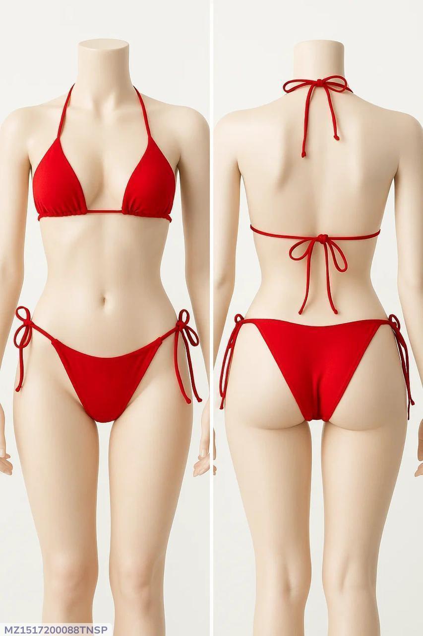Lycra Plain Comfortable And Breathable Bikini Set