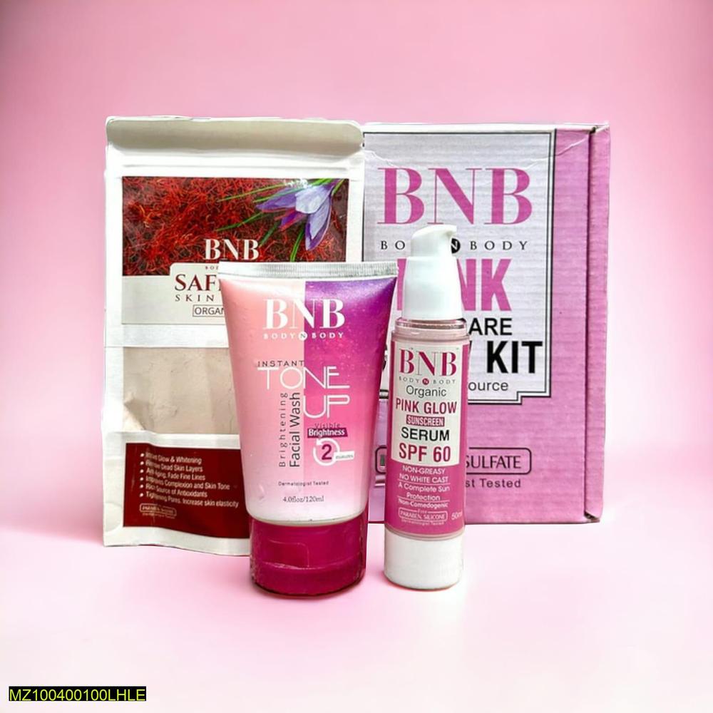 BNB 3-in-1 Original Pink Glowing Kit – Brightening, Hydrating & Revitalizing Skincare Set