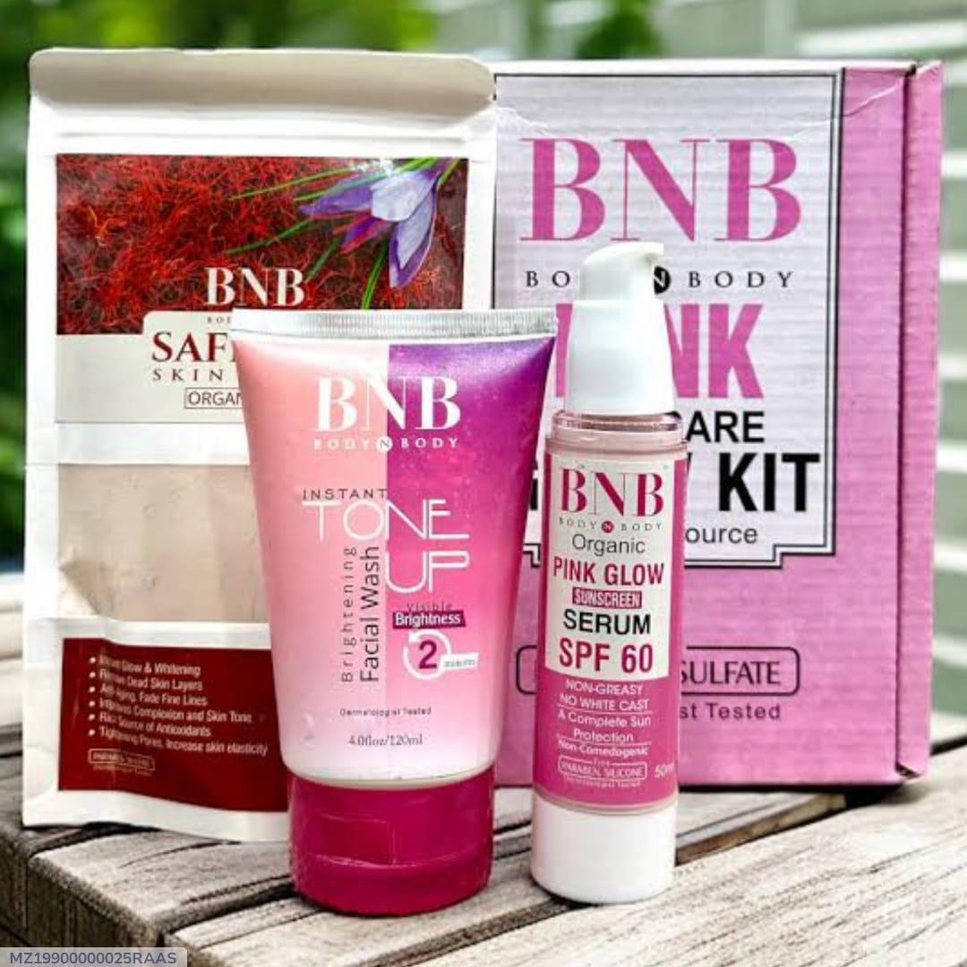 BNB 3-in-1 Original Pink Glowing Kit – Brightening, Hydrating & Revitalizing Skincare Set