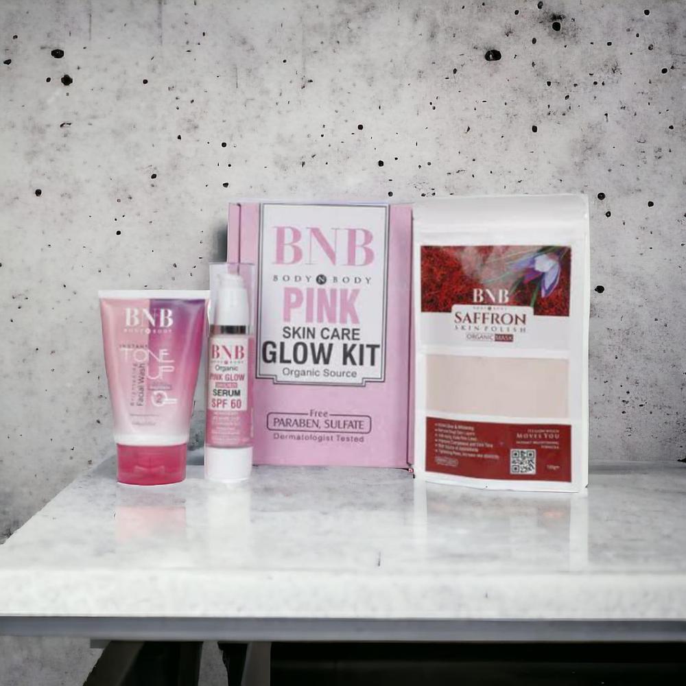 BNB 3-in-1 Original Pink Glowing Kit – Brightening, Hydrating & Revitalizing Skincare Set