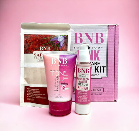 BNB 3-in-1 Original Pink Glowing Kit – Brightening, Hydrating & Revitalizing Skincare Set