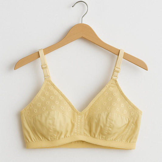 Comfortable Cotton Embroidered Non-Padded Bra