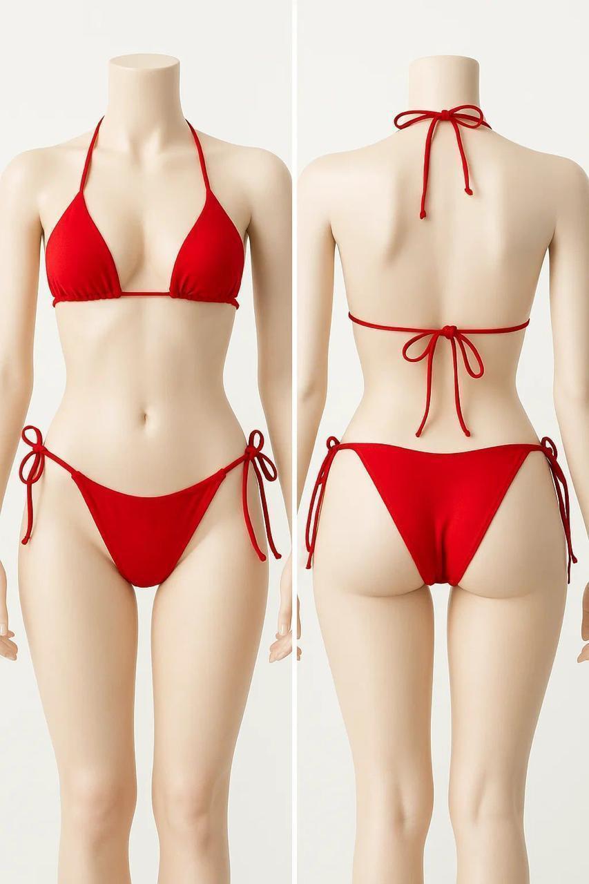 Lycra Plain Comfortable And Breathable Bikini Set
