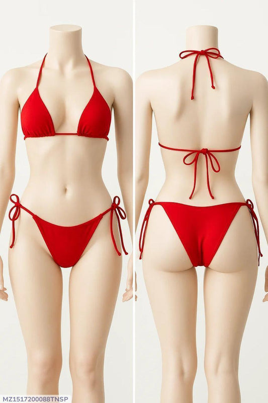 Lycra Plain Comfortable And Breathable Bikini Set