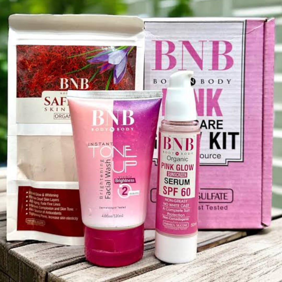 BNB 3-in-1 Original Pink Glowing Kit – Brightening, Hydrating & Revitalizing Skincare Set